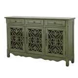 Deserie Antique Green 3-Door Accent Cabinet