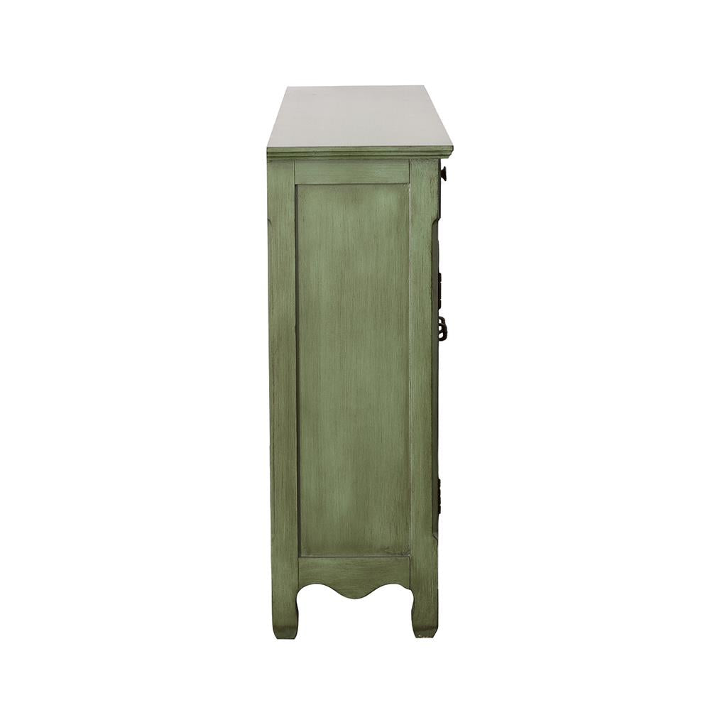 Deserie Antique Green 3-Door Accent Cabinet