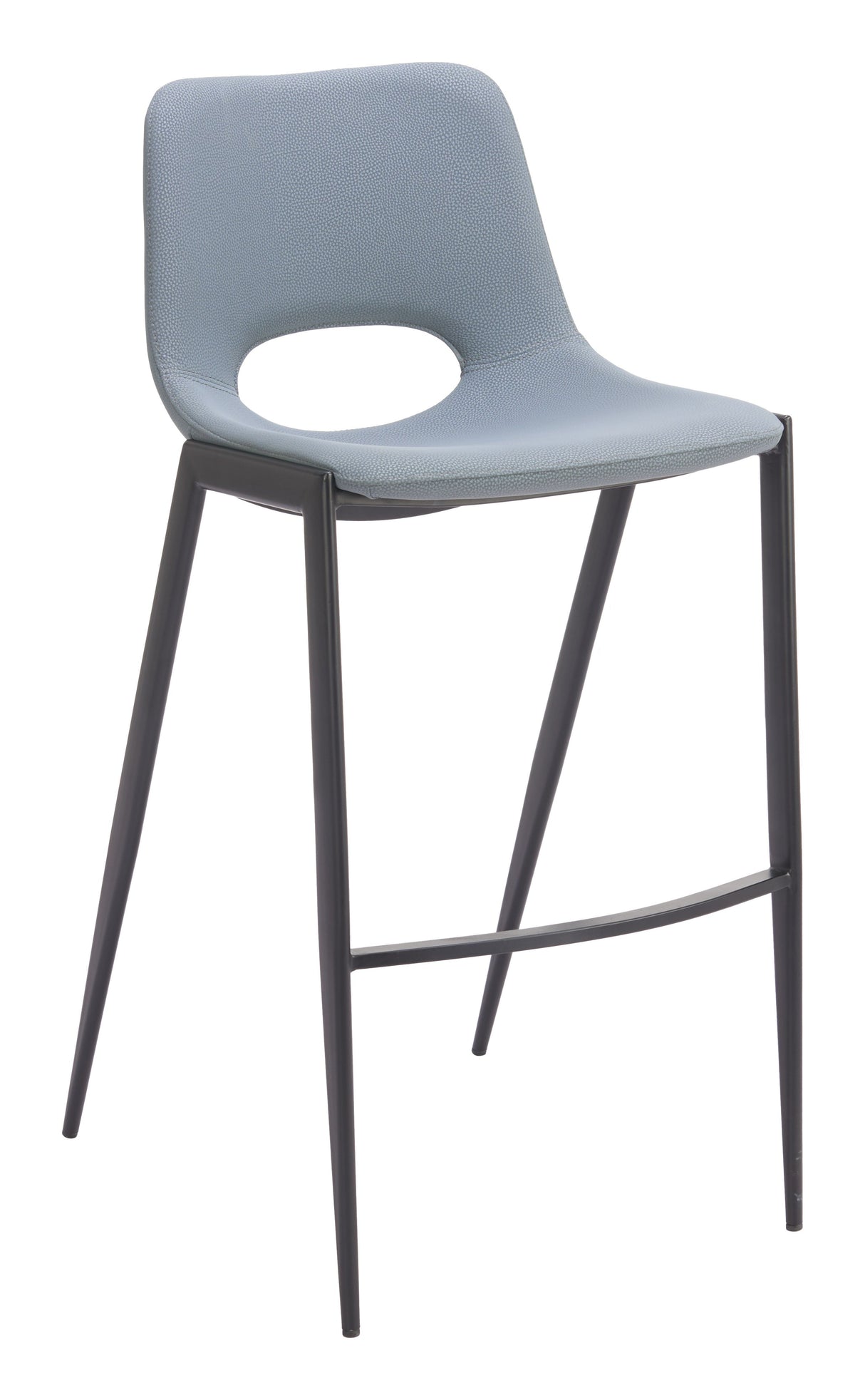 Desi Armless Barstool Azure Gray by Zuomod at Eve Furniture