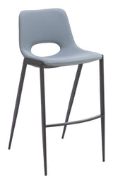 Desi Armless Barstool Azure Gray by Zuomod at Eve Furniture