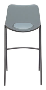 Desi Armless Barstool Azure Gray by Zuomod at Eve Furniture