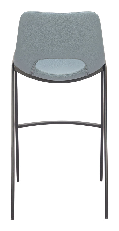 Desi Armless Barstool Azure Gray by Zuomod at Eve Furniture