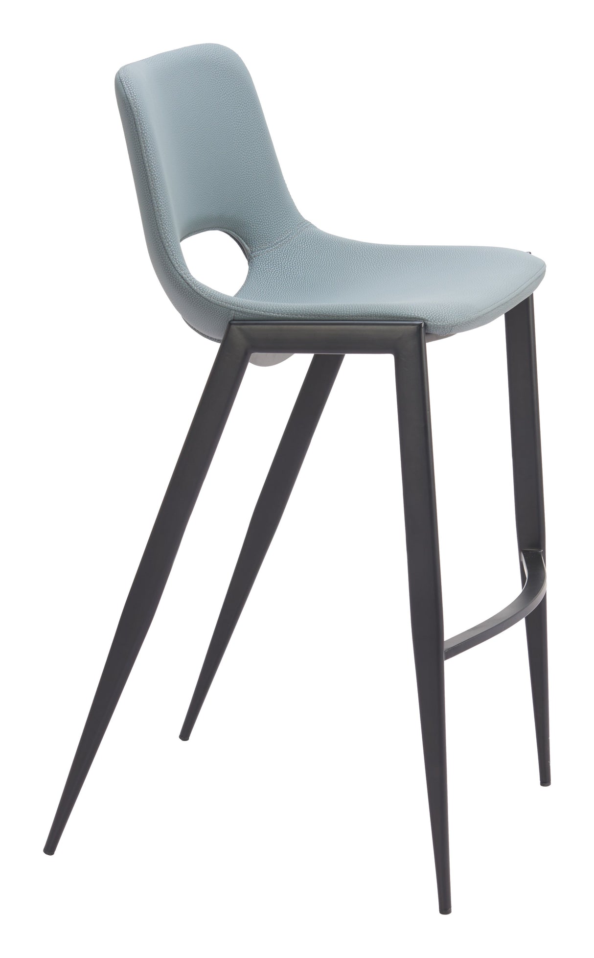 Desi Armless Barstool Azure Gray by Zuomod at Eve Furniture