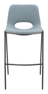 Desi Armless Barstool Azure Gray by Zuomod at Eve Furniture