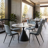 Desi Azure Gray Armless Dining Chair (Set of 2) by Zuomod at Eve Furniture