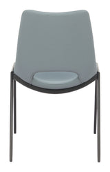 Desi Azure Gray Armless Dining Chair (Set of 2) by Zuomod at Eve Furniture