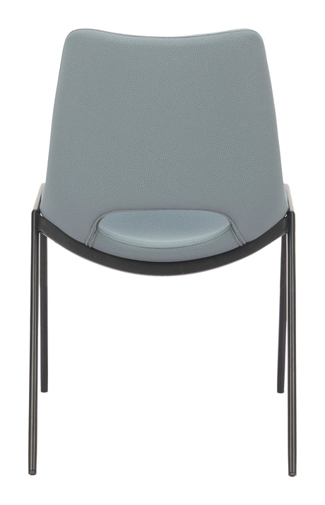 Desi Azure Gray Armless Dining Chair (Set of 2) by Zuomod at Eve Furniture