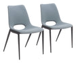 Desi Azure Gray Armless Dining Chair (Set of 2) by Zuomod at Eve Furniture