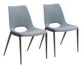 Desi Azure Gray Armless Dining Chair (Set of 2) by Zuomod at Eve Furniture