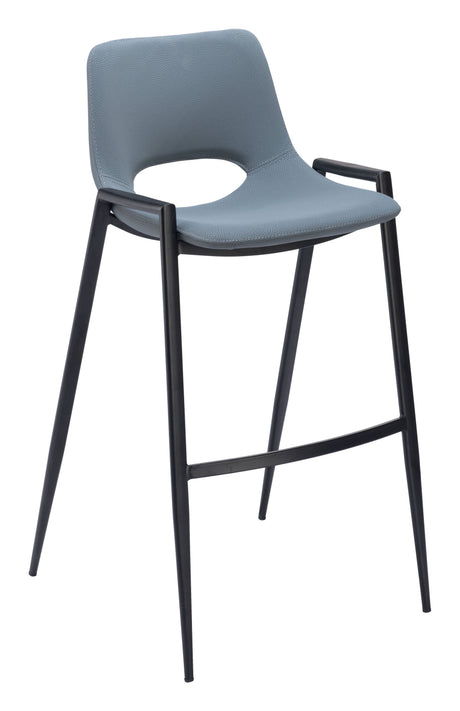 Desi Azure Gray Barstool (Set of 2) by Zuomod at Eve Furniture