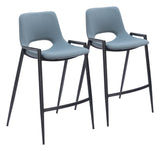 Desi Azure Gray Counter Stool (Set of 2) by Zuomod at Eve Furniture