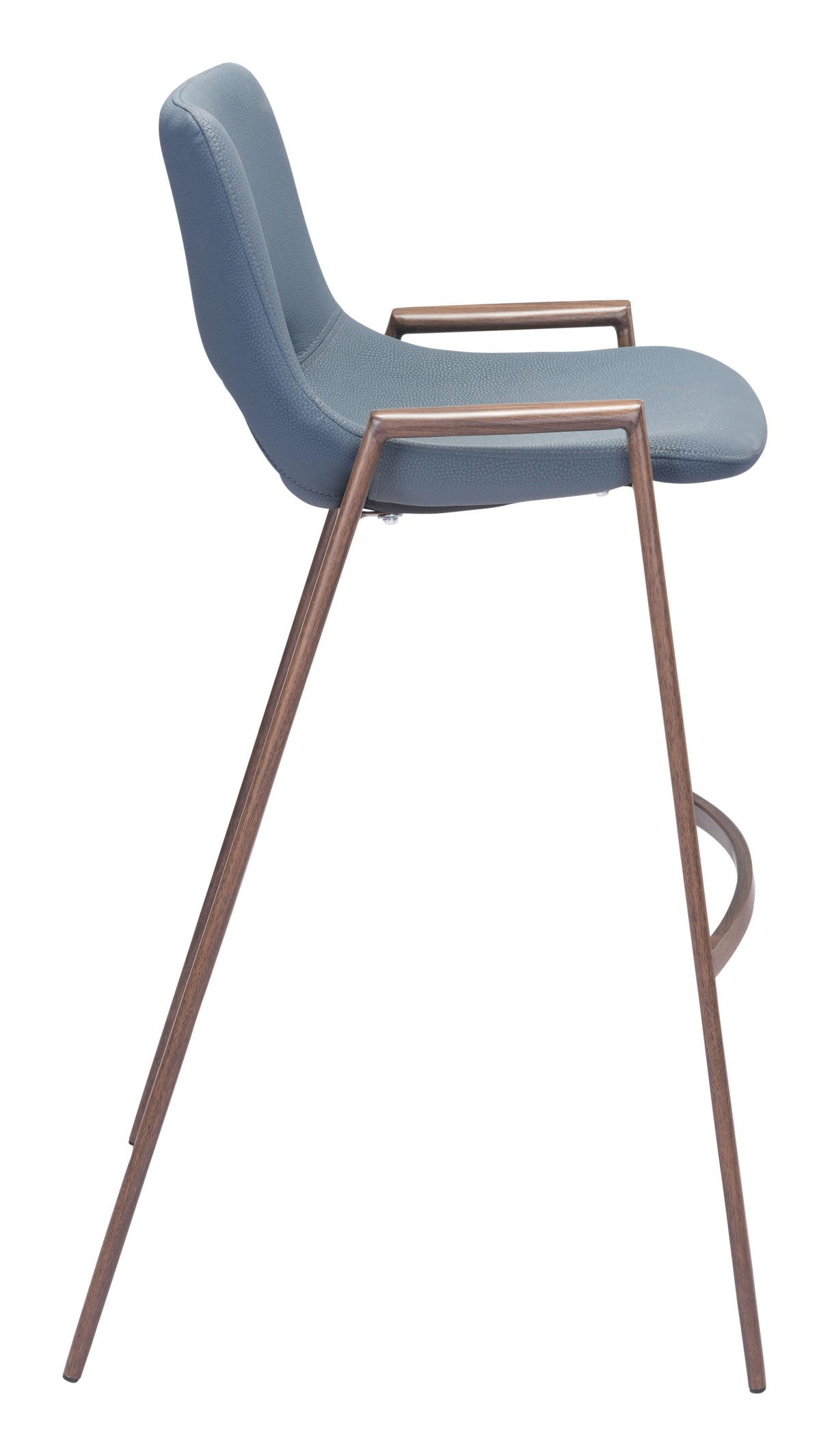 Desi Azure Gray & Walnut Barstool (Set of 2) by Zuomod at Eve Furniture