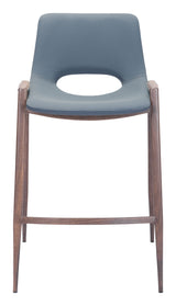 Desi Azure Gray & Walnut Counter Stool (Set of 2) by Zuomod at Eve Furniture