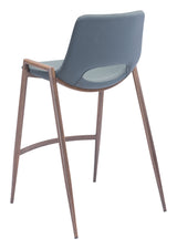 Desi Azure Gray & Walnut Counter Stool (Set of 2) by Zuomod at Eve Furniture