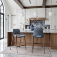 Desi Azure Gray & Walnut Counter Stool (Set of 2) by Zuomod at Eve Furniture