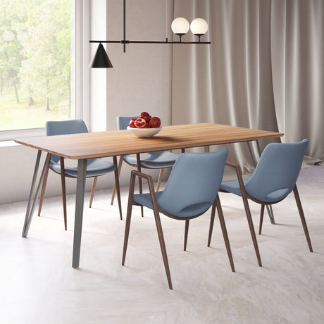 Desi Azure Gray & Walnut Dining Chair (Set of 2) by Zuomod at Eve Furniture
