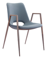 Desi Azure Gray & Walnut Dining Chair (Set of 2) by Zuomod at Eve Furniture