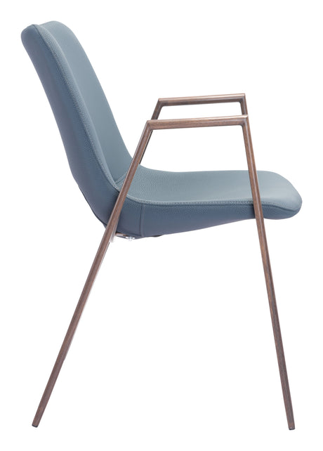 Desi Azure Gray & Walnut Dining Chair (Set of 2) by Zuomod at Eve Furniture