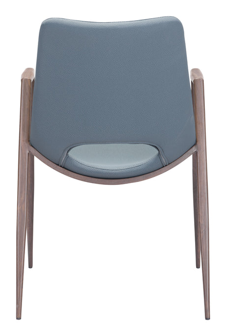 Desi Azure Gray & Walnut Dining Chair (Set of 2) by Zuomod at Eve Furniture