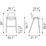 Desi Barstool Azure Gray by Zuomod at Eve Furniture