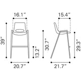 Desi Barstool White by Zuomod at Eve Furniture