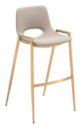 Desi Beige & Gold Barstool (Set of 2) by Zuomod at Eve Furniture