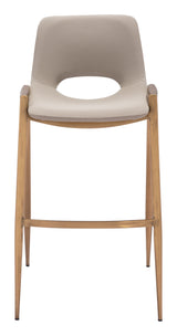 Desi Beige & Gold Barstool (Set of 2) by Zuomod at Eve Furniture
