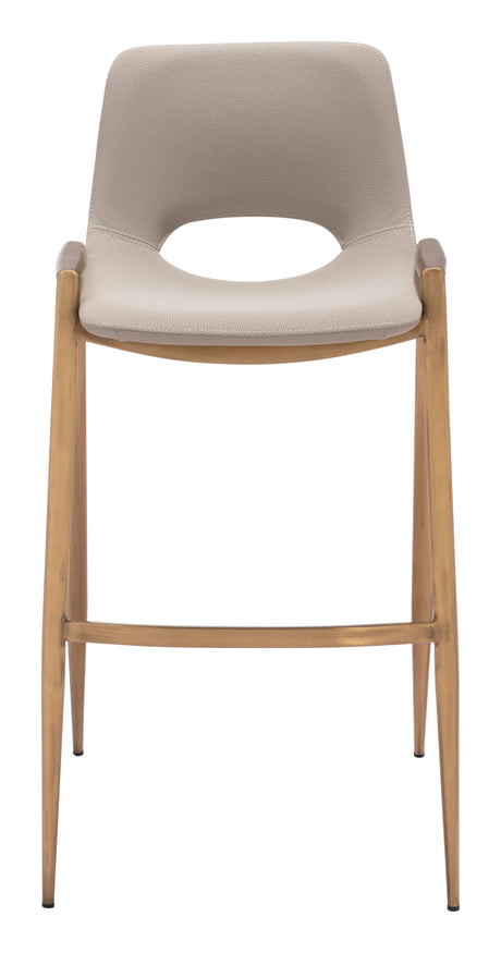 Desi Beige & Gold Barstool (Set of 2) by Zuomod at Eve Furniture