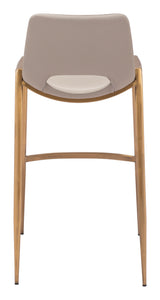 Desi Beige & Gold Barstool (Set of 2) by Zuomod at Eve Furniture
