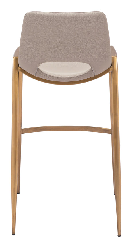 Desi Beige & Gold Barstool (Set of 2) by Zuomod at Eve Furniture