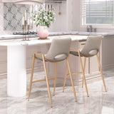 Desi Beige & Gold Counter Stool (Set of 2) by Zuomod at Eve Furniture