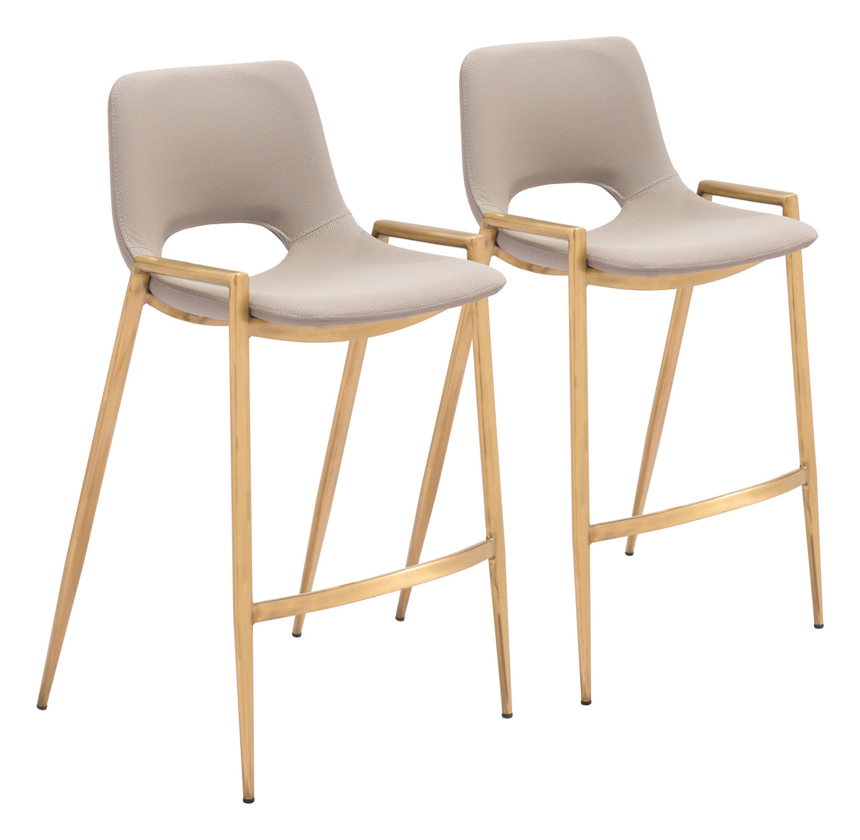 Desi Beige & Gold Counter Stool (Set of 2) by Zuomod at Eve Furniture
