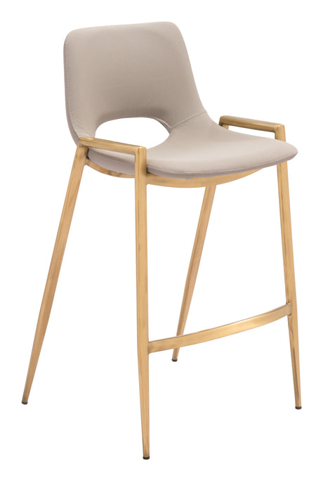 Desi Beige & Gold Counter Stool (Set of 2) by Zuomod at Eve Furniture