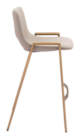 Desi Beige & Gold Counter Stool (Set of 2) by Zuomod at Eve Furniture