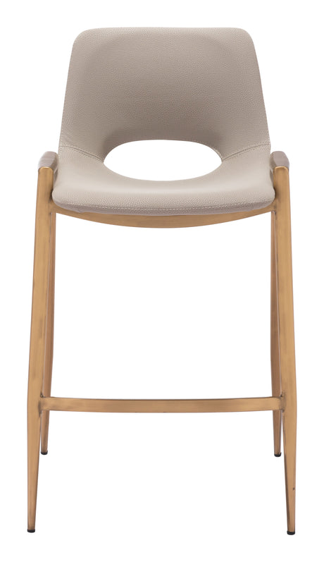 Desi Beige & Gold Counter Stool (Set of 2) by Zuomod at Eve Furniture