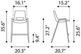 Desi Beige & Gold Counter Stool (Set of 2) by Zuomod at Eve Furniture