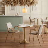 Desi Beige & Gold Dining Chair (Set of 2) by Zuomod at Eve Furniture