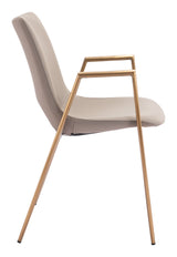 Desi Beige & Gold Dining Chair (Set of 2) by Zuomod at Eve Furniture