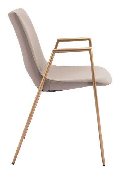 Desi Beige & Gold Dining Chair (Set of 2) by Zuomod at Eve Furniture