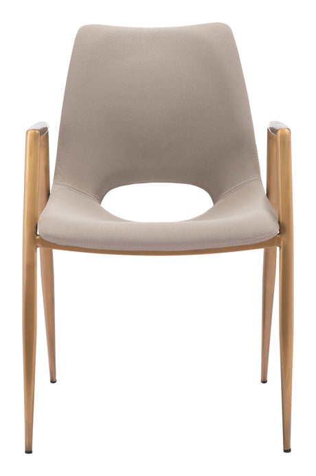 Desi Beige & Gold Dining Chair (Set of 2) by Zuomod at Eve Furniture