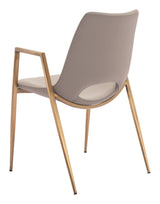Desi Beige & Gold Dining Chair (Set of 2) by Zuomod at Eve Furniture