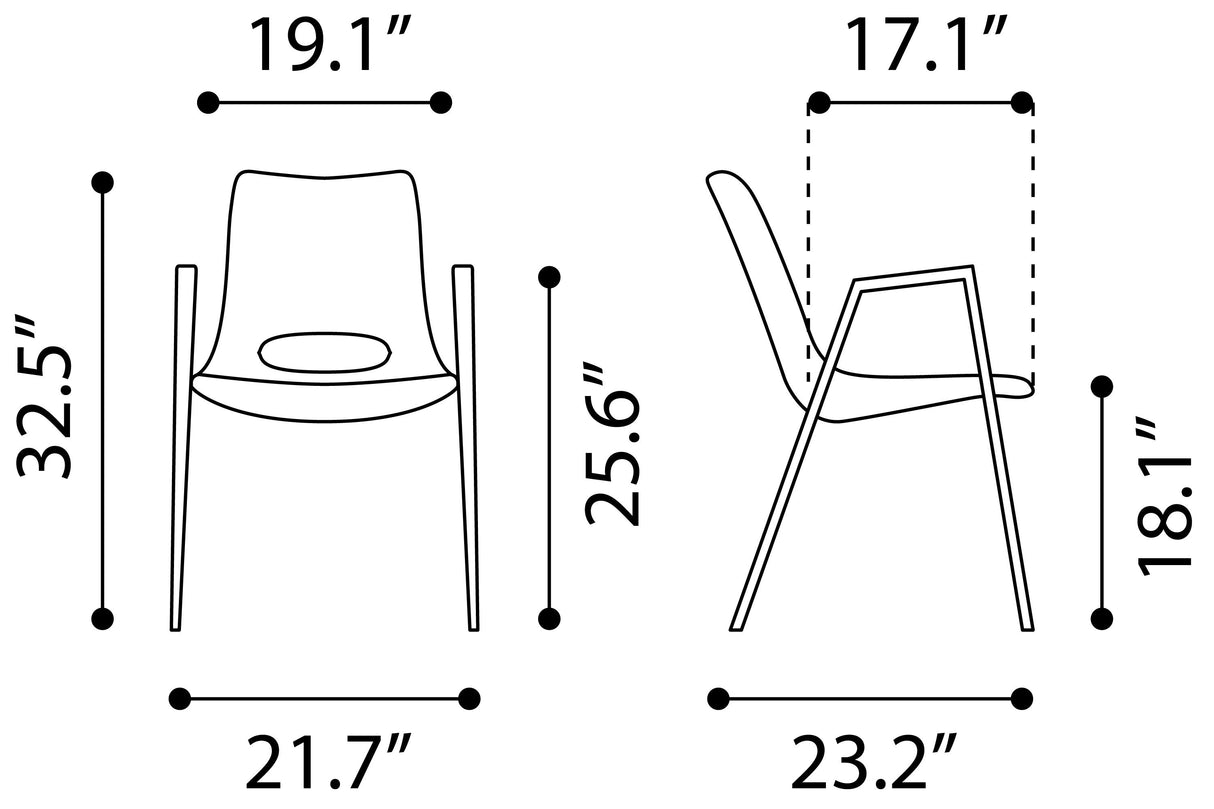 Desi Beige & Gold Dining Chair (Set of 2) by Zuomod at Eve Furniture