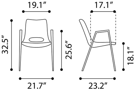 Desi Beige & Gold Dining Chair (Set of 2) by Zuomod at Eve Furniture