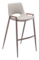 Desi Beige & Walnut Barstool (Set of 2) by Zuomod at Eve Furniture