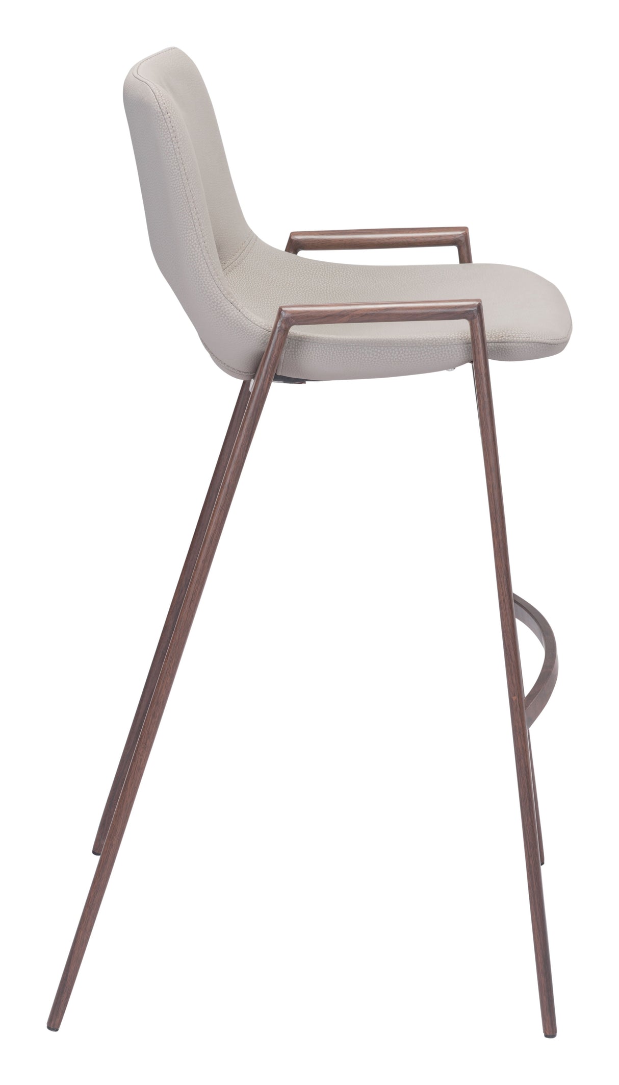 Desi Beige & Walnut Barstool (Set of 2) by Zuomod at Eve Furniture