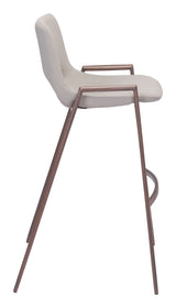 Desi Beige & Walnut Barstool (Set of 2) by Zuomod at Eve Furniture