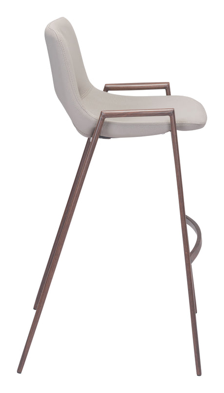 Desi Beige & Walnut Barstool (Set of 2) by Zuomod at Eve Furniture