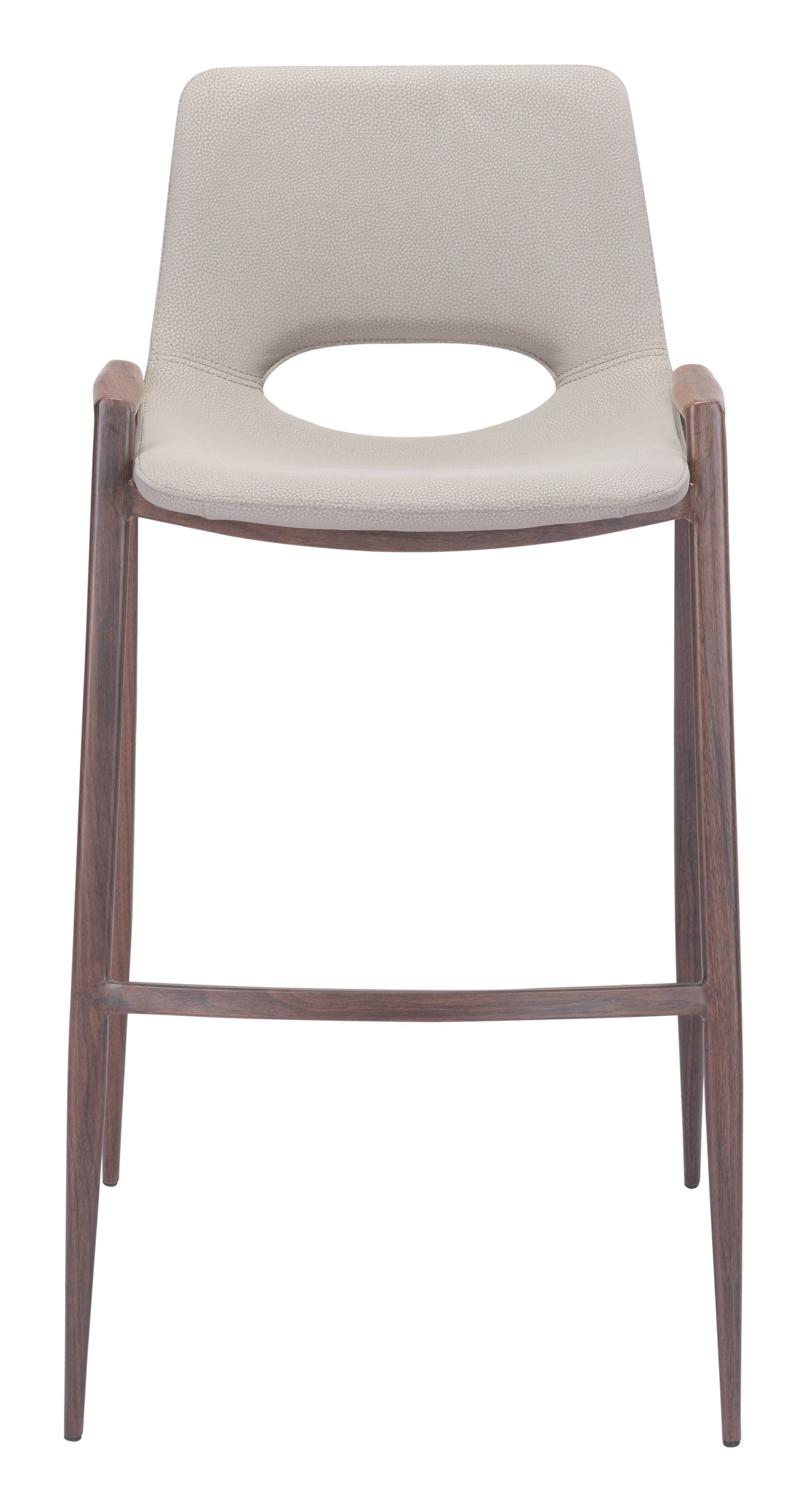 Desi Beige & Walnut Barstool (Set of 2) by Zuomod at Eve Furniture