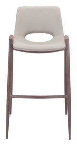 Desi Beige & Walnut Barstool (Set of 2) by Zuomod at Eve Furniture