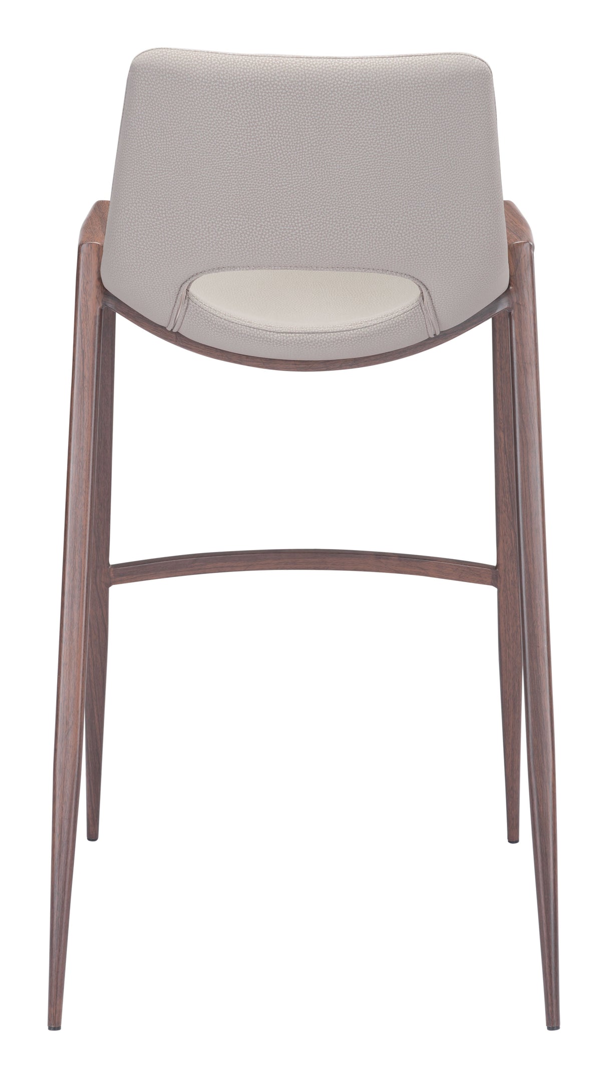 Desi Beige & Walnut Barstool (Set of 2) by Zuomod at Eve Furniture